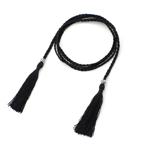 Fengqi fine corde décorative nouée chaîne de taille nationale Fengsen femmes <span class=keywords><strong>tressée</strong></span> gland coton soie-une <span class=keywords><strong>ceinture</strong></span> de cheveux - Product Image 4