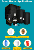 MEGA YUNENG Chauffe-citerne IBC noir 275 gallons (1000L) avec isolation thermique, protection hivernale contre le gel, chauffage à l'huile 3000W 120V