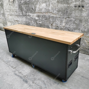 KKMARK Boîte à outils roulante en aluminium avec surface en bois massif, établi, valise de transport pour les voyages, avec tiroirs de rangement - Product Image 6