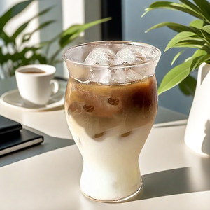 Tazas de leche de café de 600ml, vaso de cristal transparente de lujo para <span class=keywords><strong>restaurante</strong></span>, tazas de gran capacidad con boca inversa para el vientre - Product Image 5
