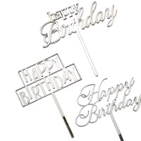 Décorations de gâteau d'anniversaire réutilisables en acrylique, écologiques, accessoires de pâtisserie pour fêtes