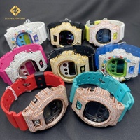 Boîtier de montre en argent 925 avec diamants VVS D Moissanite entièrement sertis, prix d'usine, style hip-hop, testeur de qualité, lunette de montre