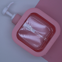 Bouteilles en plastique carrées de 300ml et 500ml pour distributeur de pompe de liquide vaisselle Bouteille de lotion de shampooing blanche et rose