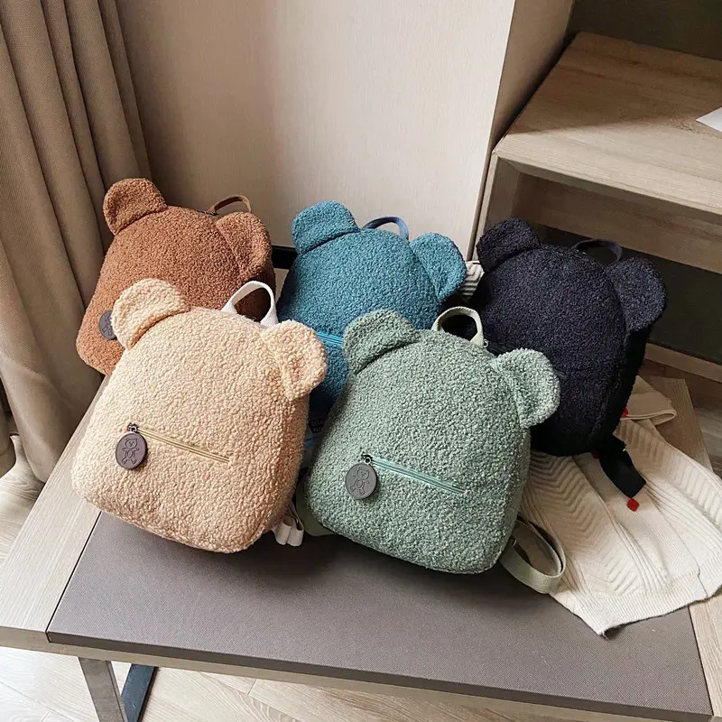 Sac à dos pour enfants, sacoche d'école en peluche avec oreilles d'ours, mode coréenne, Mini-sac à dos mignon pour garçons et filles, nouvelle collection