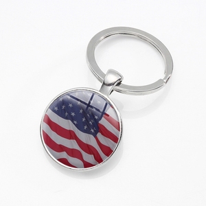Women 7 Styles Charm Independence Day Gifts Eagle 1776 Smile USA Flag Time Gem Men Keyring Keychain