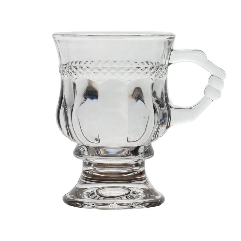 Water tea  household amber glass cup with handle wine cup ice cream glass cup