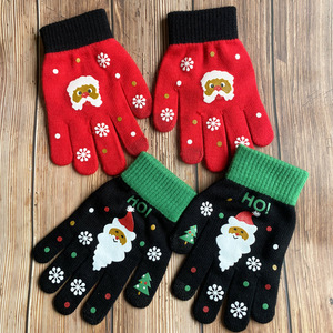 Manufacturer Custom Design Warm Touch Screen Winter Snowflake Cartoon Elk Christmas Tree Jacquard Knitted Christmas <strong>Gloves</strong> Scarf - Product Image 3