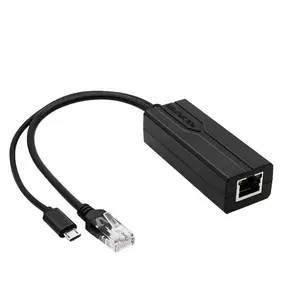 Standard 10/100/1000Mbps POE Splitter Adapter 48V with USB Port POE Smart Splitter 5V