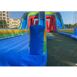 Hot bán tuyệt vời lớn vui vẻ trượt nước Inflatable 3 làn đường trượt nước Inflatable Ba làn đường trượt nước Inflatable - Product Image 1