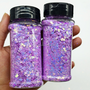 Glitter in poliestere misto sfuso da 2OZ in barattoli shaker, glitter esagonale grosso personalizzato per tumbler, artigianato, unghie e resina - Product Image 2