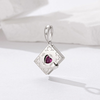 Charme de livre « Amour éternel » avec pendentif en zircon en forme de cœur, plaqué argent, bijoux romantiques unisexes, cadeau