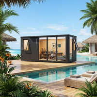 Villa moderne de luxe COCOVIA à ossature en A et à toit bas : Maisonnette isolée, modulaire et préfabriquée pour appartements ou cabanes préfabriquées