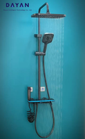 Colonne de douche murale en laiton chromé à cascade avec panneaux LED et jets de pulvérisation – Vente chaude