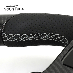 Volante de Cuero Semiperforado con LED y Fibra de Carbono Personalizado para G20 G29 Z4 G05 G01 G06 G38 G30 M2 M3 M4 M5 - Product Image 4