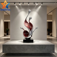 Escultura Abstracta de Fibra de Vidrio de Alta Gama, Decoración Artística para Interiores, para Vestíbulos de Hoteles y Salas de Exhibición Inmobiliarias