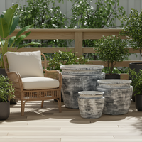 Pots de fleurs en fibro-ciment rustiques et durables à prix d'usine, avec trou de drainage, écologiques 2026