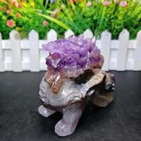 Prix d'usine Artisanat en cristal Sculptures Pixiu en améthyste et agate, décorations d'intérieur pour cadeau et porte-bonheur