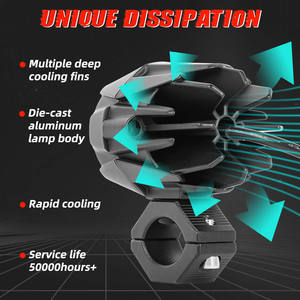 Yosovlamp, faros LED para motocicleta, 40W, focos de dos colores blancos y amarillos, 4000LM, venta directa de fábrica - Product Image 6