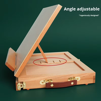 Chevalet d'art portable réglable en bois de hêtre écologique avec tiroirs de rangement et palette pour la peinture
