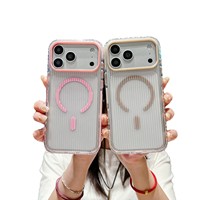 Casing MagSafe Bergelombang Awesomesub Tahan Lama Langsung dari Pabrik untuk iPhone 17 Pro, Tombol Lepas Pasang, Cincin Lensa Besar, Pelindung