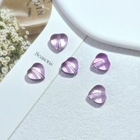 Manik-manik Kaca Bentuk Hati Warna Permen 8mm Lubang Lurus untuk Pembuatan Kalung Anting Perhiasan Kerajinan Tangan