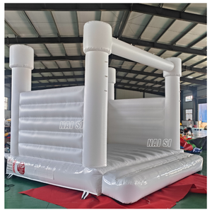 Château gonflable professionnel en PVC pour enfants et adultes, blanc pastel, pour mariage, pour enfants - Product Image 3