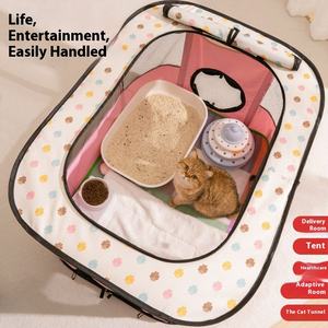 Jaula plegable para gatos, valla, cama para perros y gatos, suministros para mascotas, tienda de campaña, caja de entrega para cachorros, gatitos, superventas, casa para mascotas de cuatro estaciones - Product Image 4