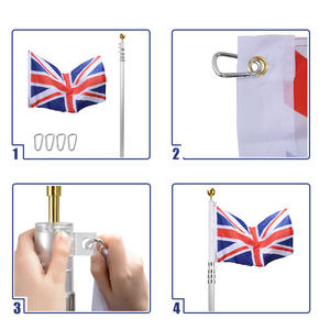 ชุดเสาธงยืดหดได้แบบหนาพิเศษเสาแบนเนอร์บินได้สำหรับบ้านเชิงพาณิชย์สวนใหม่ - Product Image 2