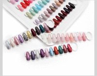 Vernis gel acrylique couleur affichage graphique ventilateur presse sur boîte livre faux conseils support nail art graphique