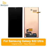 Remplacement pour l'écran OLED du Samsung Galaxy S22 Ultra 5G, assemblage d'écran original + verre remplaçable, qualité A