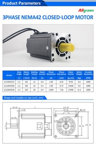 Allgreen 110mm 12/16/20Nm Controlador de Servomotor Híbrido de Circuito Cerrado 3PH220V 6A para Motores Paso a Paso Nema42 con Codificación de Pulsos+Dirección 1000PPR - Product Image 4