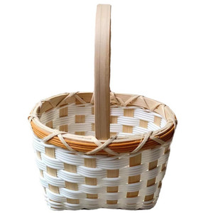 Picnic Basket with Handles Plastic Rattan Storage Outdoor Camping Picnic Supplies Baskets