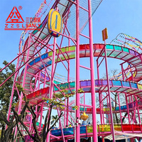 Grand toboggan aquatique en verre extérieur pour parc d'attractions commercial