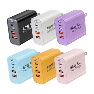 <span class=keywords><strong>Cargador</strong></span> USB Rápido de 5 Puertos y 60W con Doble PD USB-C y QC USB-A para iPhone 17/16/15/14/13/12 y para <span class=keywords><strong>iPad</strong></span> Pro/Air/<span class=keywords><strong>Mini</strong></span>, para Samsung - Product Image 1
