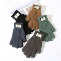 Gants d'hiver à la mode à cinq doigts de marque personnalisée Gants d'hiver personnalisés avec logo en coton