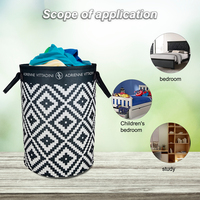 Panier à linge en feutre imprimé avec poignées en tissu, grande capacité, sac de rangement pour vêtements sales pour la maison et la salle de bain