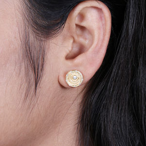 Venta al por mayor a granel hermosa joyería de plata esterlina 925 circón Luna Stud pendientes para mujeres - Product Image 3