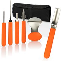 COOKMAMA Kit de 6 pièces en acier inoxydable pour sculpture de citrouille pour adultes-Outils d'Halloween