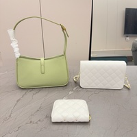 Tas Selempang Wanita Desainer Mewah, Tas Tangan Kasual Wanita, Tas Bahu, Tas Selempang, Dompet, Set 3 Buah