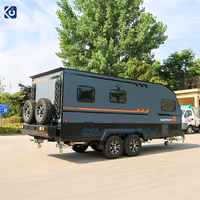 CAMPTRL Remorque de voyage tout-terrain robuste, caravane remorquable avec suspension indépendante pour camping hors réseau