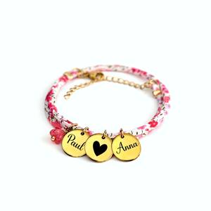 <span class=keywords><strong>Bracelet</strong></span> médaillon Liberty personnalisé bijoux prénom personnalisable <span class=keywords><strong>bracelet</strong></span> gravé personnalisé - Product Image 2