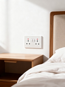 <strong>UK</strong> Standard Durable White Double <strong>13A</strong> Single Pole Plastic <strong>Socket</strong> with Light Suitable for Modern Home Office Hotel Rooms - Product Image 4