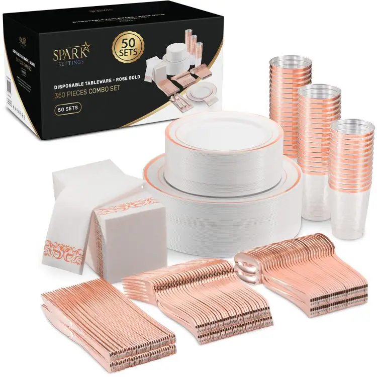 Conjunto de talheres de porcelana, utensílios de talheres de plástico para festas, colher e garfo, tamanho personalizado 150 1000 peças