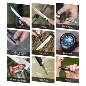 Bastón de Trekking Ajustable de Aleación de Aluminio, Plegable, con Mango Antideslizante de EVA y Punta de Acero de Tungsteno para Senderismo - Product Image 3