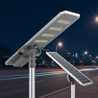 Nuevo Diseño 2026, Lámparas Solares LED para Exteriores IP66 de 100W, Silicio Monocristalino, Diseño Todo en Uno, Sistema de Batería LiFePO4 de 120W