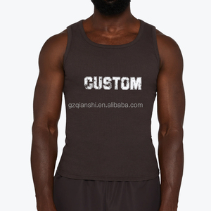 Débardeur de compression côtelé pour homme en coton épais, sans manches, pour la gym, le fitness et la course - Product Image 3