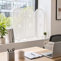 Paravent portable autoportant comme écran décoratif pliable, panneau de séparation blanc pour la maison, le bureau et la chambre