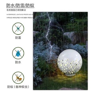 Luces de jardín impermeables para exteriores, lámpara de jardín LED con esfera hueca para patio, iluminación de paisaje. - Product Image 4