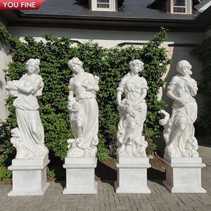 Sculpture de jardin <span class=keywords><strong>en</strong></span> <span class=keywords><strong>pierre</strong></span> naturelle grandeur nature <span class=keywords><strong>statue</strong></span> <span class=keywords><strong>en</strong></span> marbre de déesse quatre saisons - Product Image 2