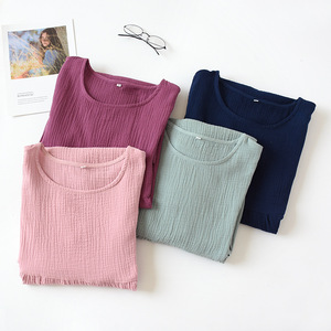 Han Shi Yilan – chemise de nuit à manches courtes pour femmes, en gaze de coton, ample, mi-longue, vêtements de maison pour Miss MLXL - Product Image 3
